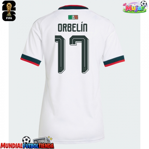 Camiseta México Orbelin Pineda #17 Segunda Equipación Replica Mundial 2026 para mujer mangas cortas